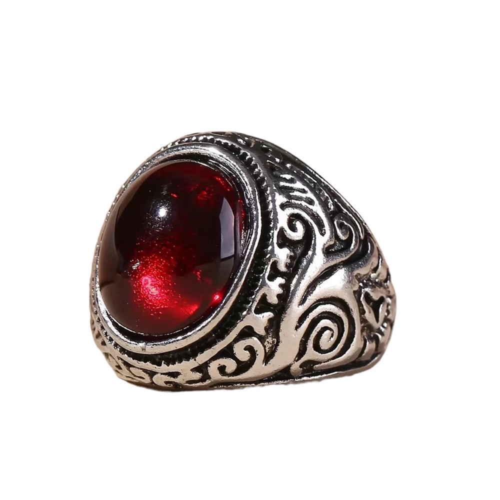 Ruby Stone Class Ring Style Ring - Picture 2 of 10
